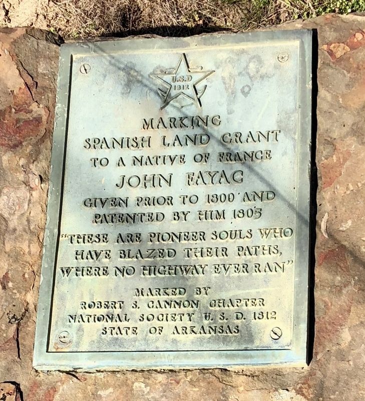 Spanish Land Grant to John Fayac Marker image. Click for full size.