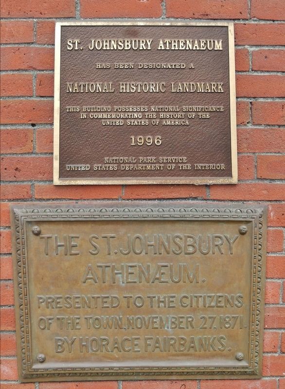 St. Johnsbury Athenaeum Marker. Click for full size. St. Johnsbury Athenaeum Marker image. Click for full size.