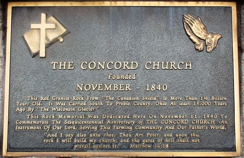 The Concord Church Marker image. Click for full size.