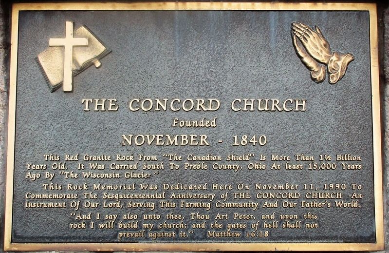 The Concord Church Marker. Click for full size. The Concord Church Marker image. Click for full size.