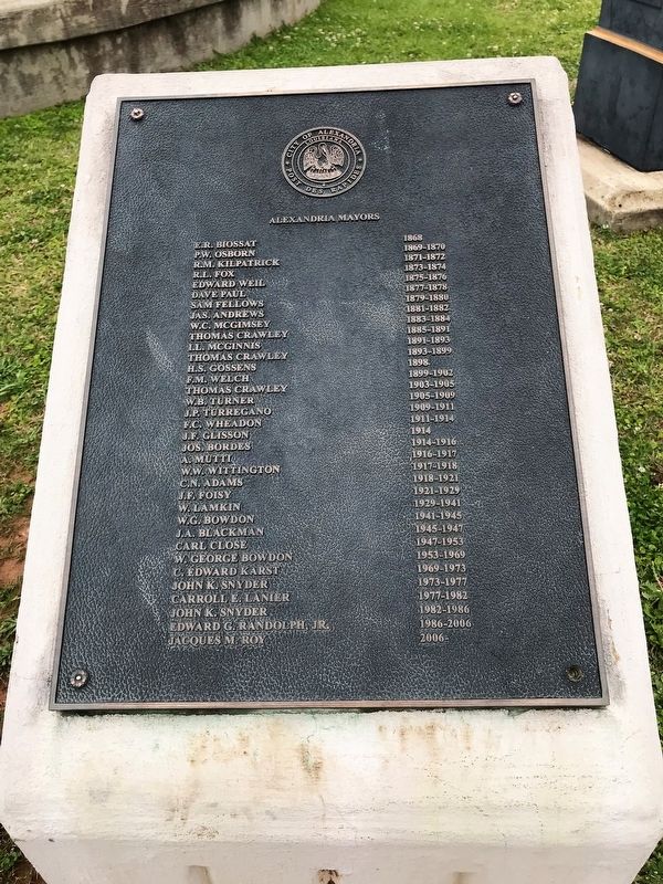 Alexandria Mayors. Click for full size. Alexandria Mayors image. Click for full size.