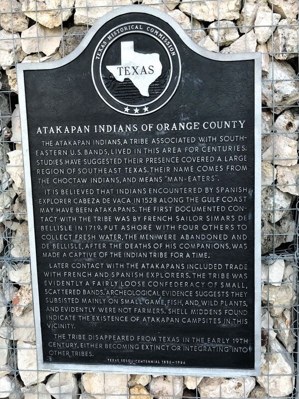 Atakapan Indians of Orange County Marker image. Click for full size.