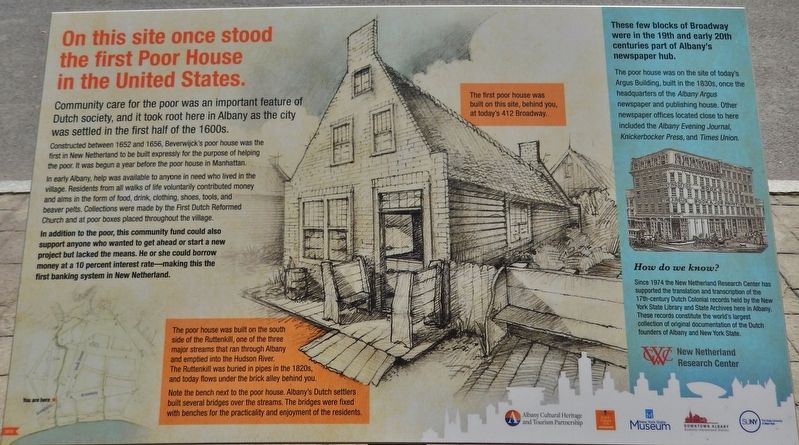 Site of First Poor House in the United States Marker image. Click for full size.