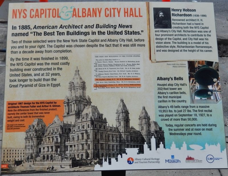 NYS Capitol & Albany City Hall Marker. Click for full size. NYS Capitol & Albany City Hall Marker image. Click for full size.