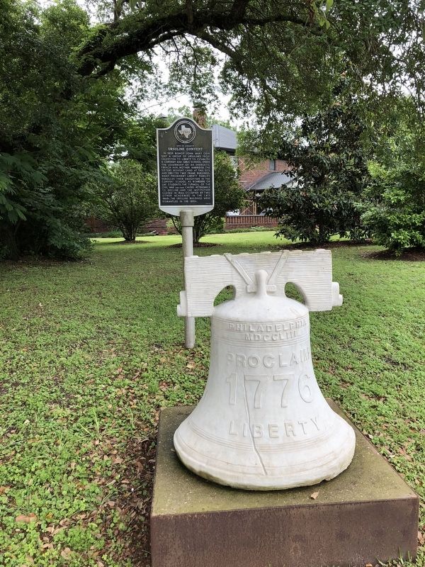 Site of Liberty's Ursuline Convent Marker with Concrete Liberty Bell Replica image. Click for full size.