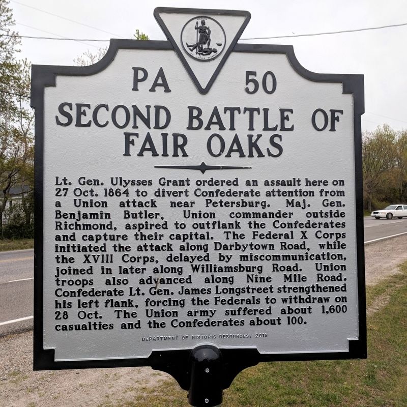 Second Battle of Fair Oaks Marker image. Click for full size.