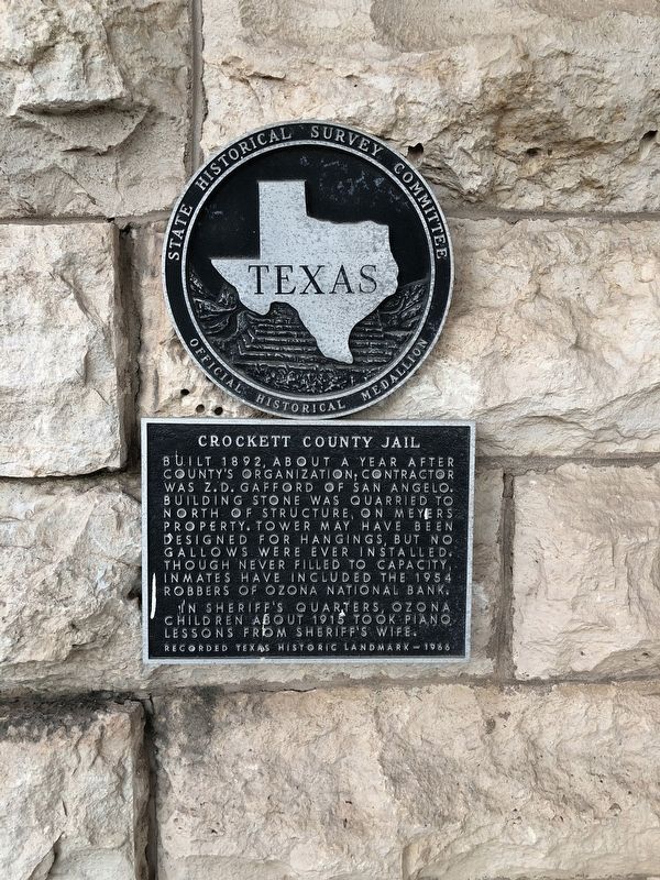 Crockett County Jail Marker. Click for full size. Crockett County Jail Marker image. Click for full size.