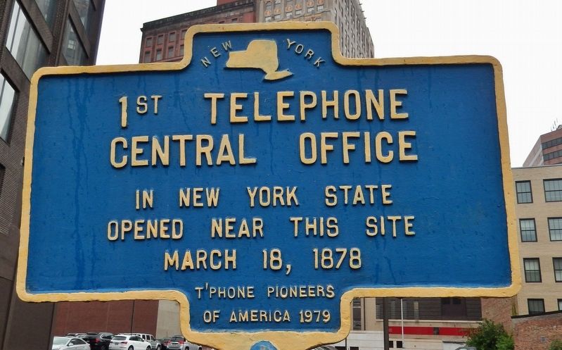 1st Telephone Central Office in New York State Marker image. Click for full size.