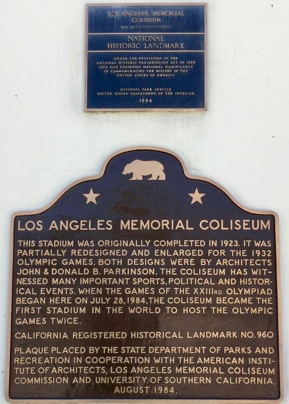 Los Angeles Memorial Coliseum Marker image. Click for full size.
