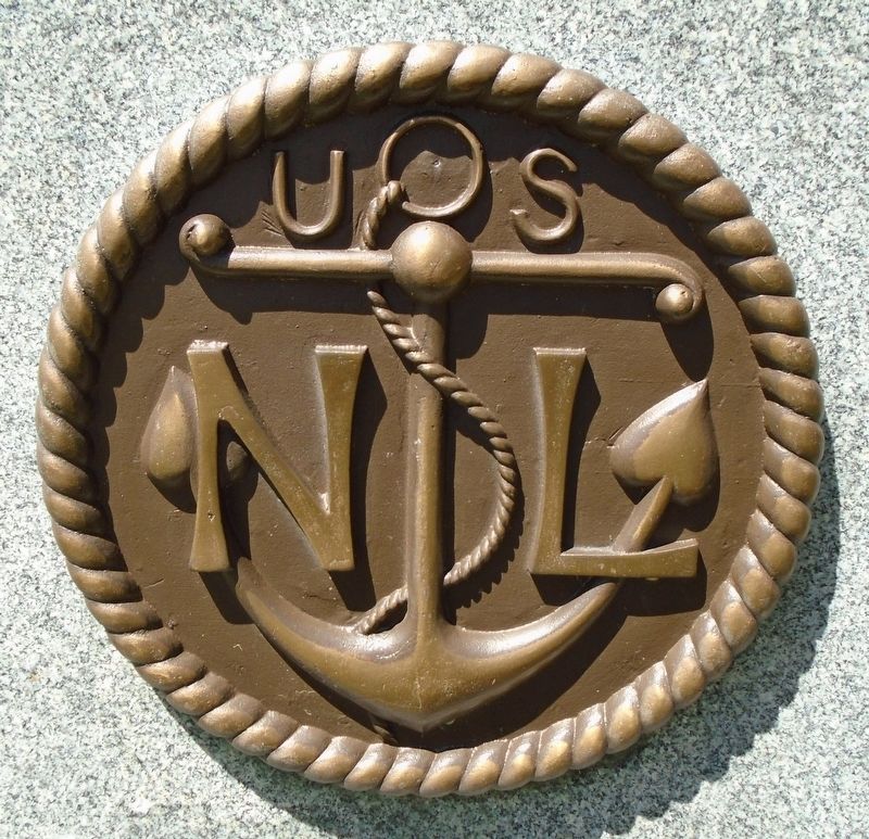 U.S. Navy League Emblem on The Battleship Maine Memorial image. Click for full size.