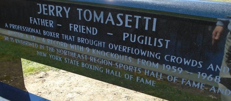 Jerry Tomasetti Memorial Bench Inscription Detail image. Click for full size.