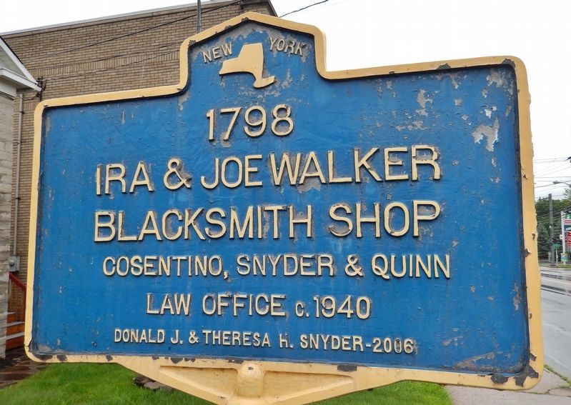 Ira & Joe Walker Blacksmith Shop 1798 Marker image. Click for full size.