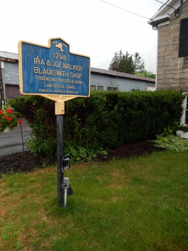 Ira & Joe Walker Blacksmith Shop 1798 Marker (<i>tall view</i>). Click for full size. Ira & Joe Walker Blacksmith Shop 1798 Marker (<i>tall view</i>) image. Click for full size.