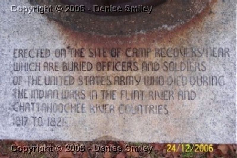 Camp Recovery Monument. Click for full size. Camp Recovery Monument image. Click for full size.