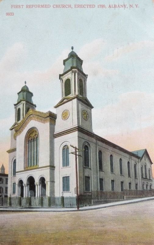 <i>First Reformed Church, Erected 1799,Albany, N.Y.</i> image. Click for full size.