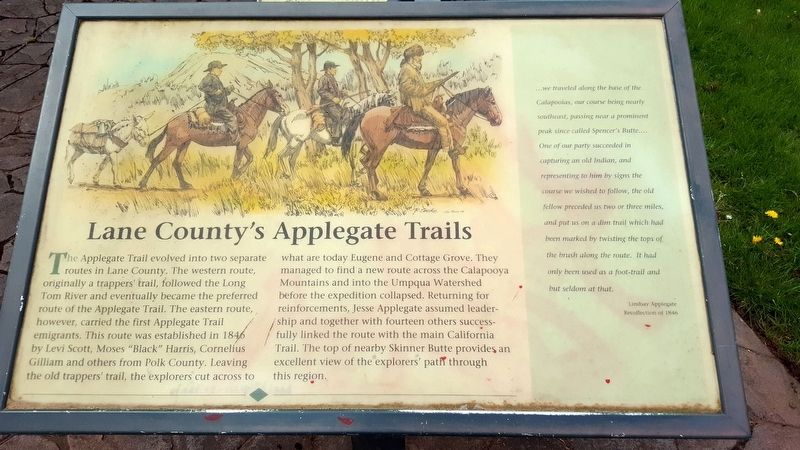 Lane County's Applegate Trails Marker image. Click for full size.