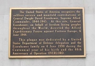 Eisenhower's D-Day Headquarters Marker image. Click for full size.
