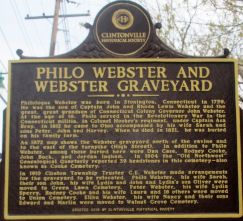 Philo Webster Marker. Click for full size. Philo Webster Marker image. Click for full size.