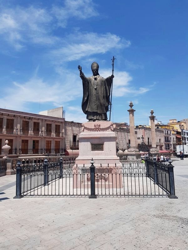 Pope John Paul II's Visit to San Juan de Lagos Marker and Statue. Click for full size. Pope John Paul II's Visit to San Juan de Lagos Marker and Statue image. Click for full size.
