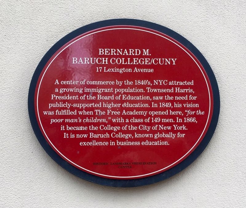 Bernard M. Baruch College / CUNY Marker image. Click for full size.