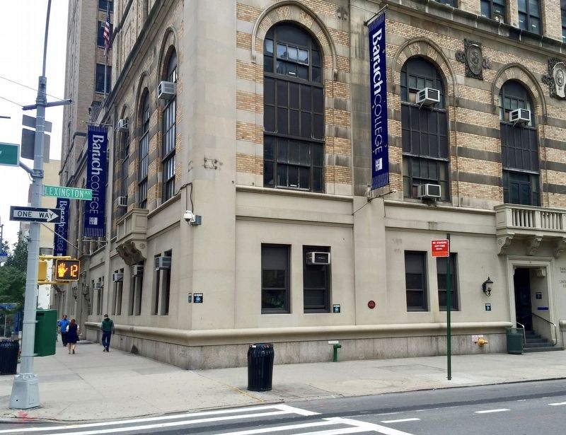 Bernard M. Baruch College / CUNY Marker - Wide View image. Click for full size.