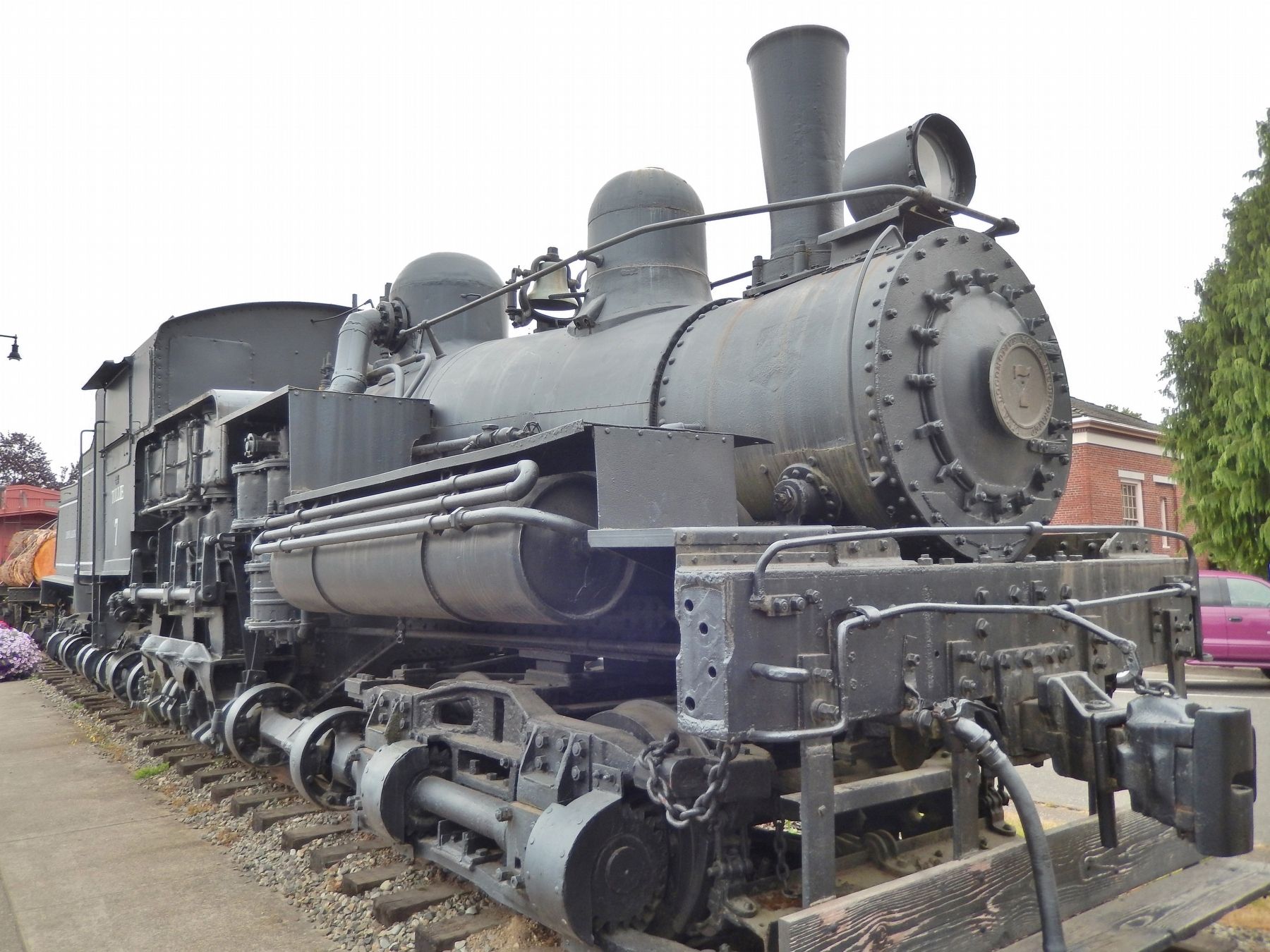 Simpson Logging Company Shay Locomotive #7 (<i>front view</i>) image. Click for full size.