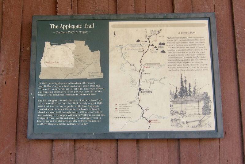 Applegate Trail - Oakland Marker image. Click for full size.