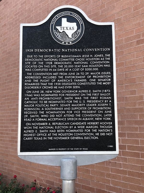 1928 Democratic National Convention Marker image. Click for full size.