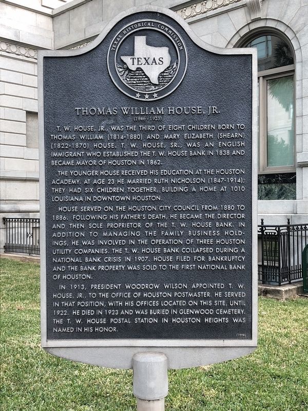 Thomas William House, Jr. Marker image. Click for full size.