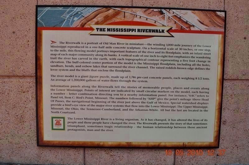 The Mississippi Riverwalk Marker image. Click for full size.