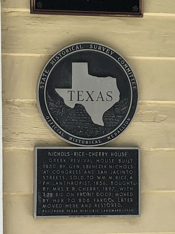 Nichols-Rice-Cherry House Marker. Click for full size. Nichols-Rice-Cherry House Marker image. Click for full size.