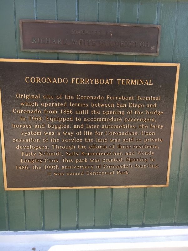 Coronado Ferryboat Terminal Marker image. Click for full size.