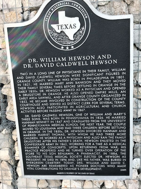 Dr. William Hewson and Dr. David Caldwell Hewson Marker image. Click for full size.
