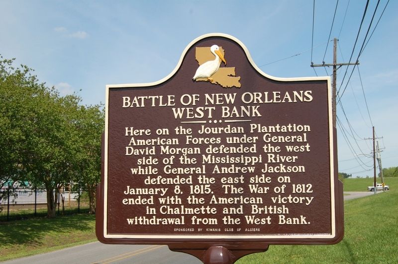 Battle of New Orleans West Bank Marker image. Click for full size.