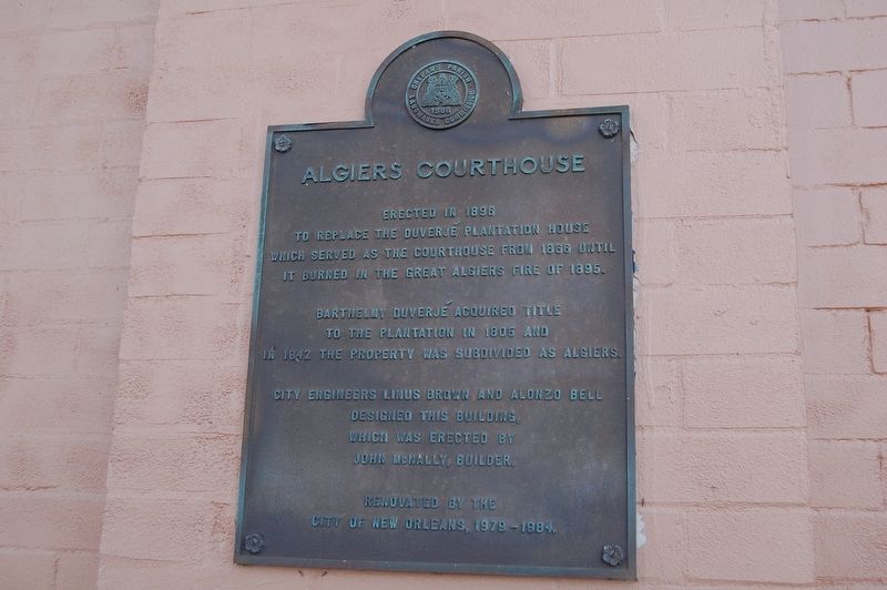 Algiers Courthouse Marker image. Click for full size.
