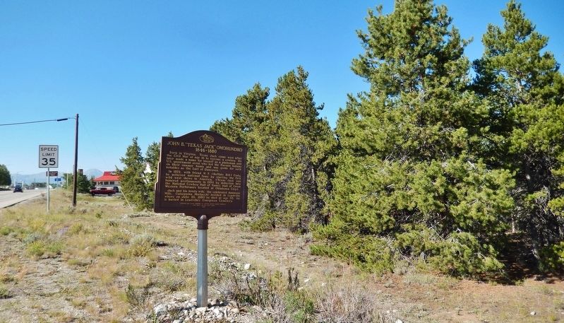 John B. "Texas Jack" Omohundro Marker (<i>wide view</i>). Click for full size. John B. "Texas Jack" Omohundro Marker (<i>wide view</i>) image. Click for full size.
