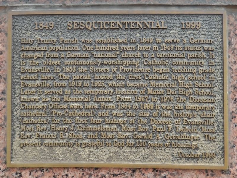 Holy Trinity Parish Sesquicentennial Marker image. Click for full size.
