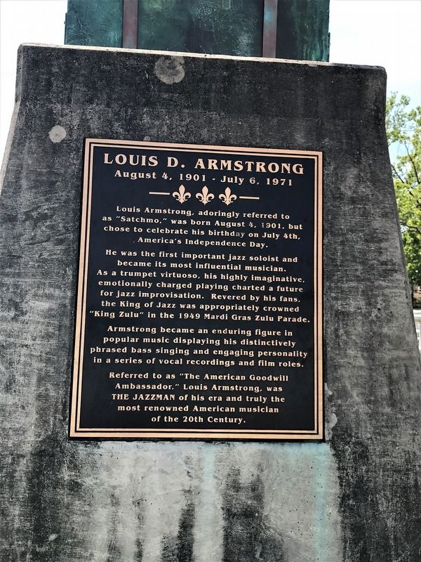Louis D. Armstrong Marker. Click for full size. Louis D. Armstrong Marker image. Click for full size.
