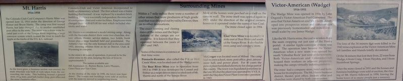 Former Mine Sites of Mt. Harris & Victor American Marker (<i>Panels 1, 2, and 3</i>) image. Click for full size.