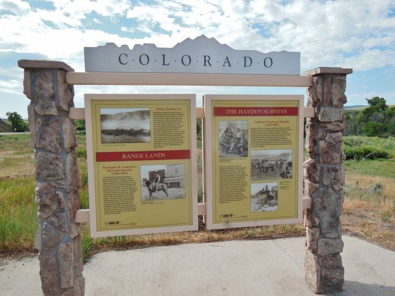 The Hayden Rest Area Marker Kiosk (<i>wide view; showing adjacent marker on left</i>). Click for full size. The Hayden Rest Area Marker Kiosk (<i>wide view; showing adjacent marker on left</i>) image. Click for full size.