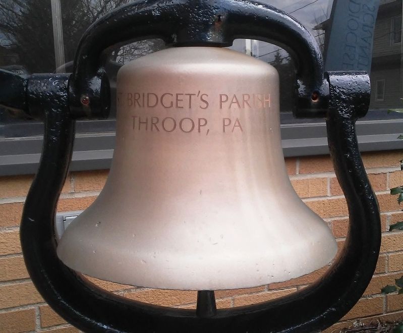Former St. Bridget's Territorial Church Bell at Blessed Sacrament Parish Memorial image. Click for full size.