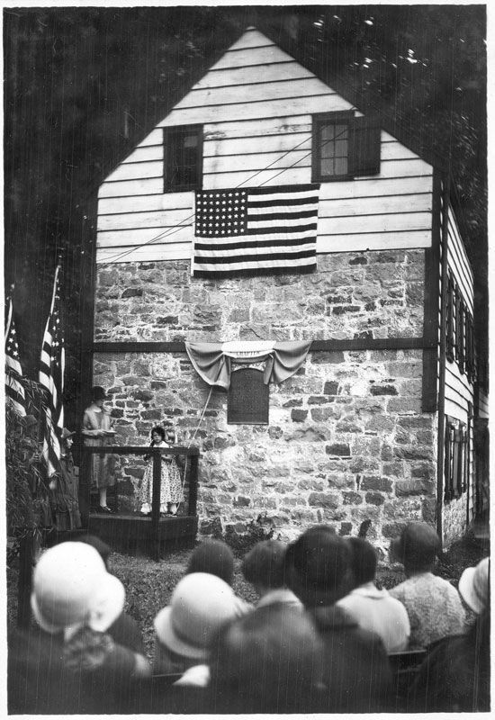 Dedication of the Old Alpine Trail Marker image. Click for full size.