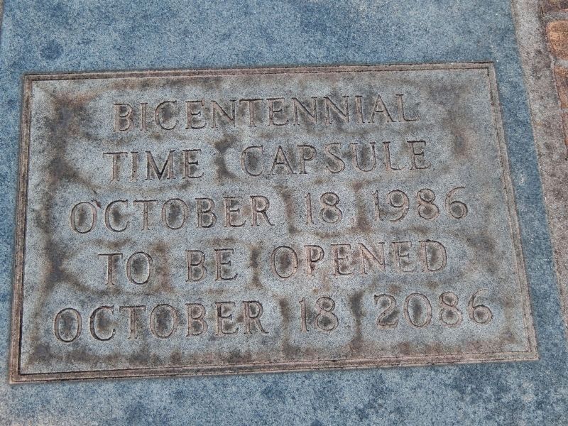 Bayou La Batre Bicentennial Timecapsule (<i>located near base of marker</i>). Click for full size. Bayou La Batre Bicentennial Timecapsule (<i>located near base of marker</i>) image. Click for full size.