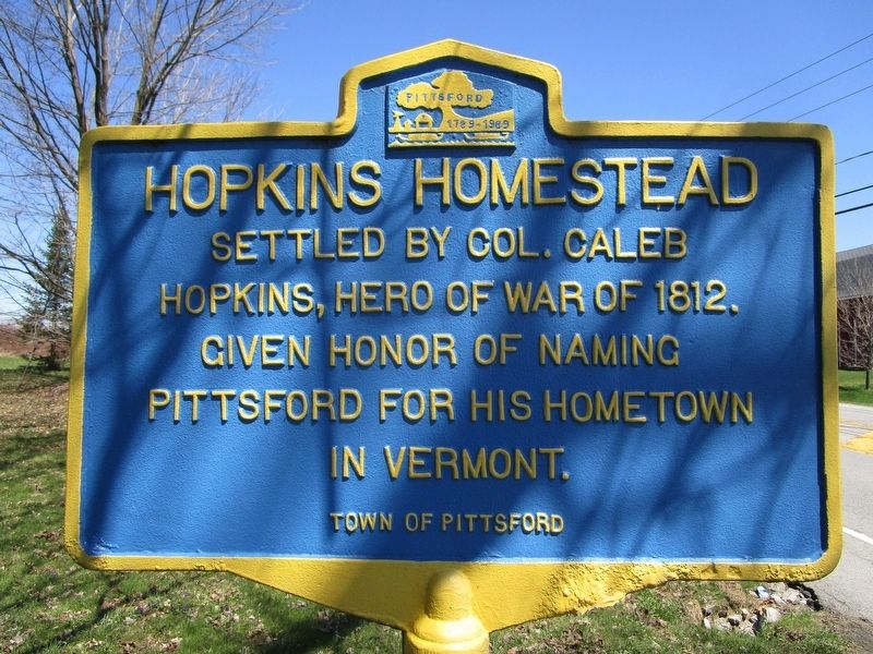 Hopkins Homestead Marker image. Click for full size.