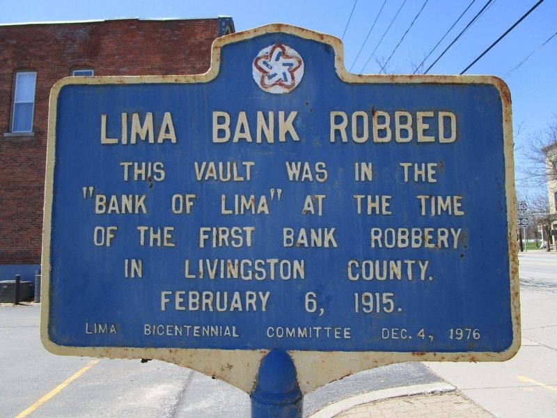 Lima Bank Robbed Marker image. Click for full size.