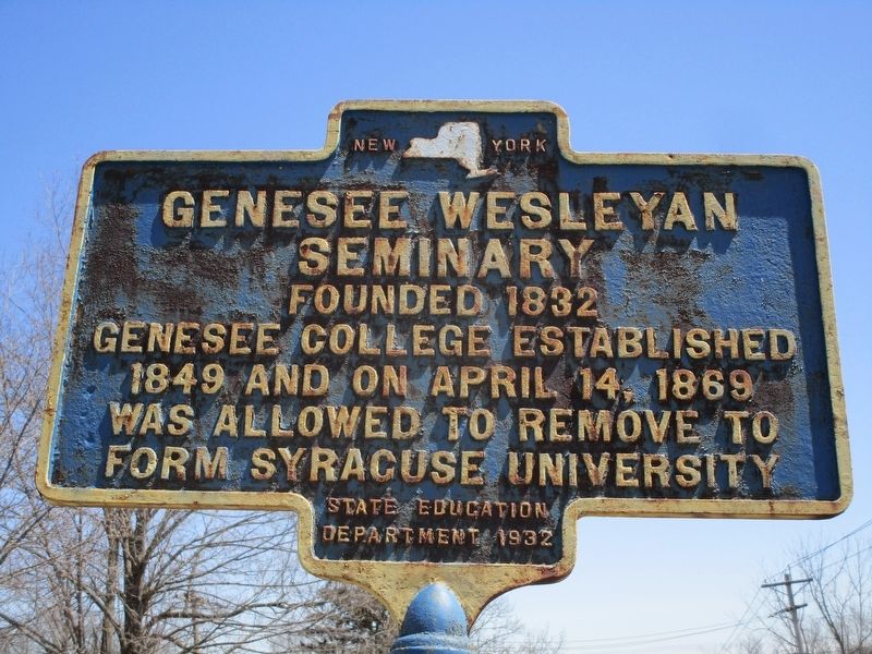 Genesee Wesleyan Seminary Marker image. Click for full size.