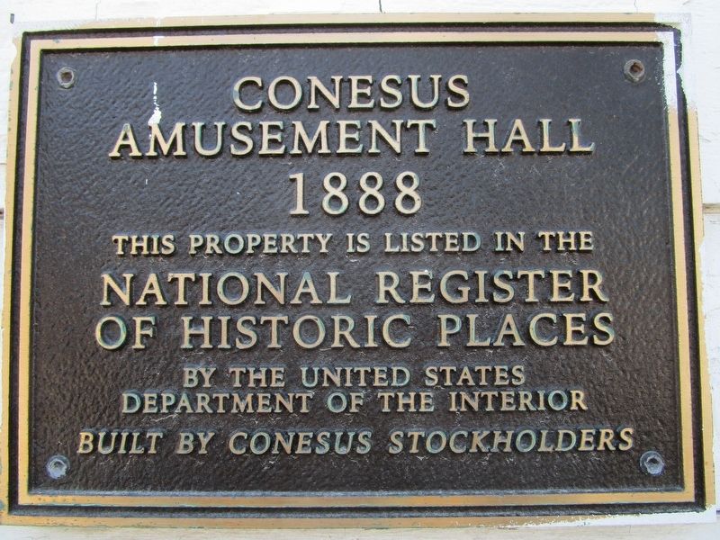 Conesus Amusement Hall Marker image. Click for full size.