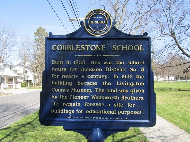Cobblestone School Marker image. Click for full size.