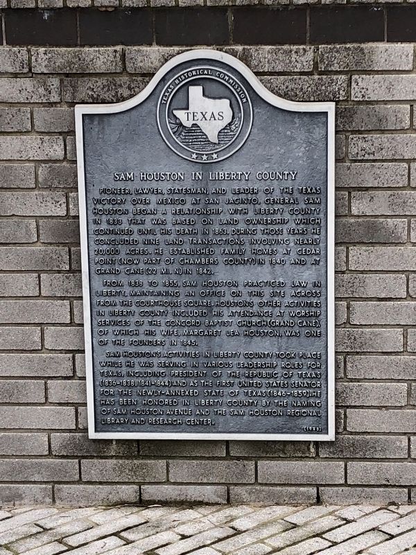 Sam Houston in Liberty County Marker. Click for full size. Sam Houston in Liberty County Marker image. Click for full size.