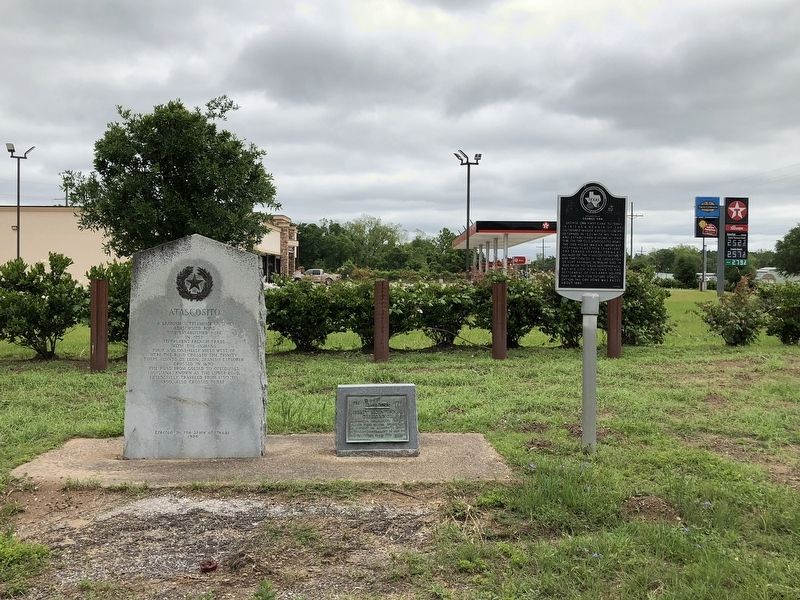 Three Markers Located at Hwy. 146 & FM 1011 image. Click for full size.